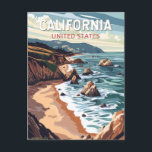 California Travel Art Vintage Postcard<br><div class="desc">California retro vector travel design. This retro-style travel art,  with its blend of bold colors and vintage allure,  is designed to inspire a sense of adventure.</div>