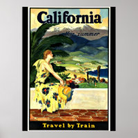 California Travel by Train vintage