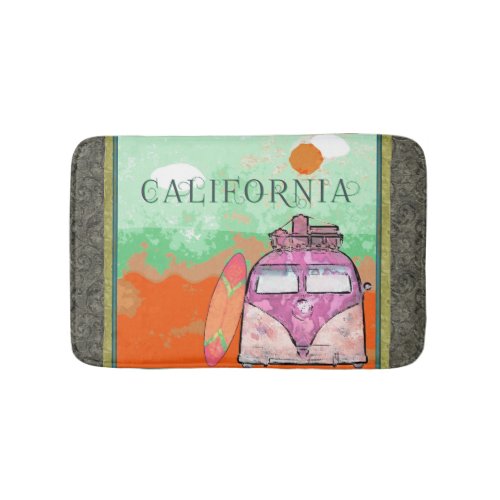 California Travel Poster Bath Mat