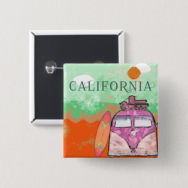 California Travel Poster Button (Front & Back)