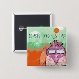 California Travel Poster Button