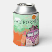 California Travel Poster Can Cooler