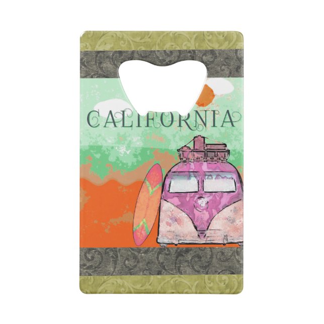 California Travel Poster Credit Card Bottle Opener (Back)
