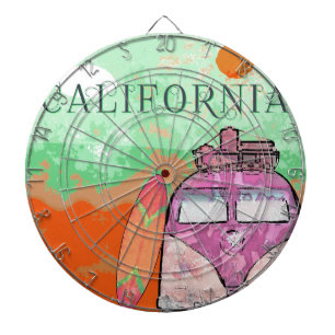 California Travel Poster Dart Board
