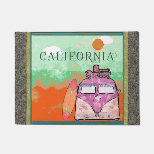 California Travel Poster Doormat