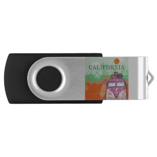 California Travel Poster Flash Drive