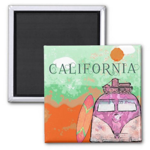California Travel Poster Magnet
