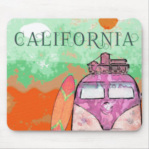 California Travel Poster Mouse Pad
