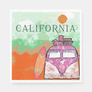 California Travel Poster Paper Napkin