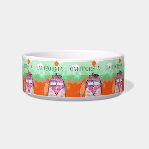 California Travel Poster Pet Bowl