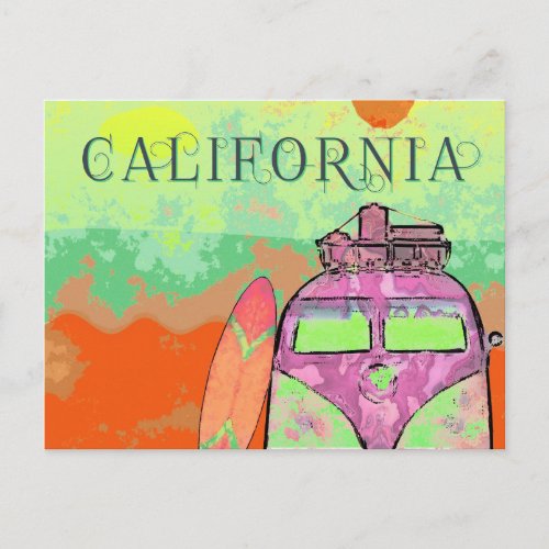 California Travel Poster Postcard