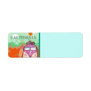California Travel Poster Return Address Label