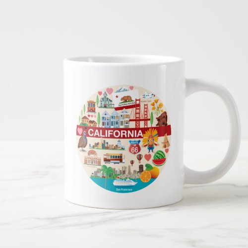 California Travels Giant Coffee Mug