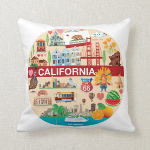 California Travels Throw Pillow