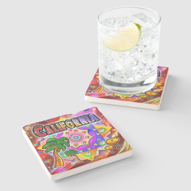 California Tropical Friends Coaster (Side)