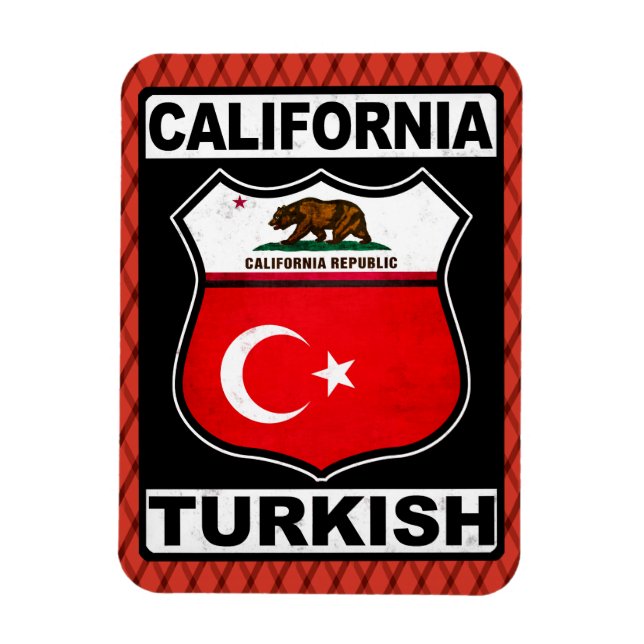 California Turkish American Magnet (Vertical)