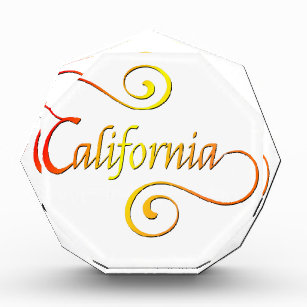California Typography Art Acrylic Award