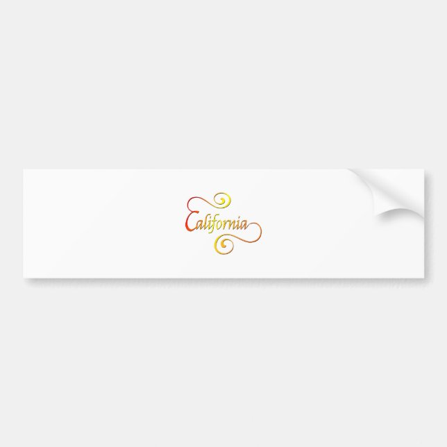 California Typography Art Bumper Sticker (Front)