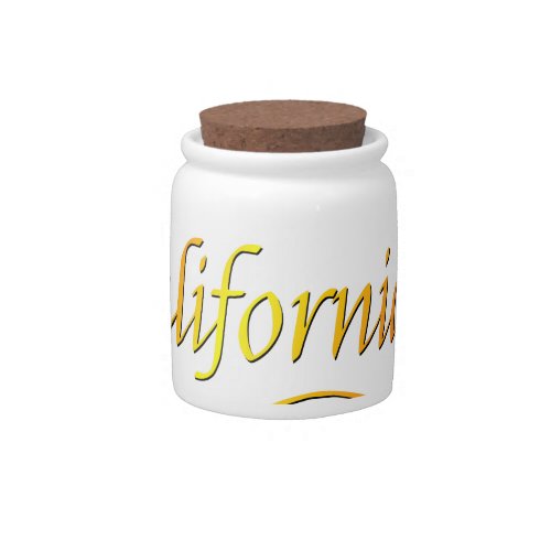 California Typography Art Candy Jar