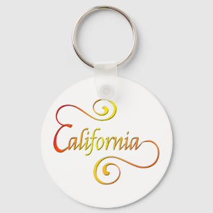 California Typography Art Keychain