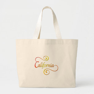 California Typography Art Large Tote Bag