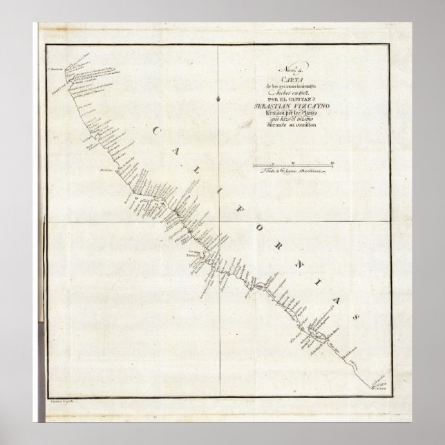 California Uncolored chart (Front)