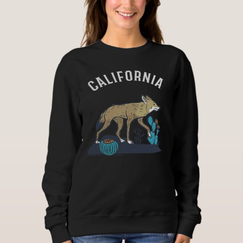 California Unique Minimal Coyote Desert Cactus Wan Sweatshirt