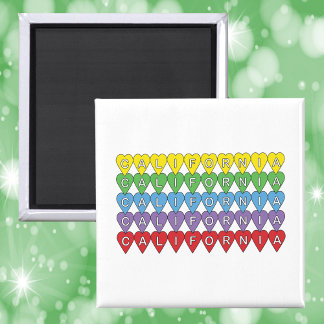 California US State Hearts Colorful Magnet