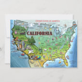 California USA Map Card (Front)