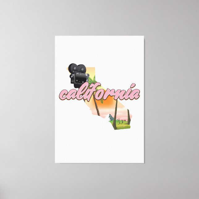 California USA map poster Canvas Print (Front)