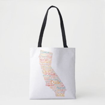 California Usa Slang Word Art Map Tote Bag by LifeOfRileyDesign at Zazzle