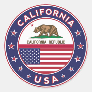 California, USA States, California to sticker