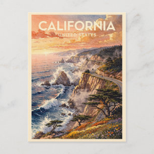 California USA Vintage Travel Postcard