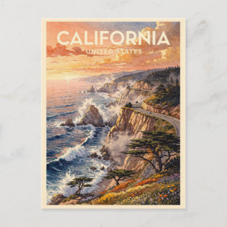 California USA Vintage Travel Postcard