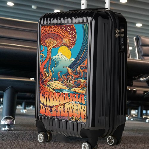 California Vacation Vintage Distressed Groovy Art Luggage
