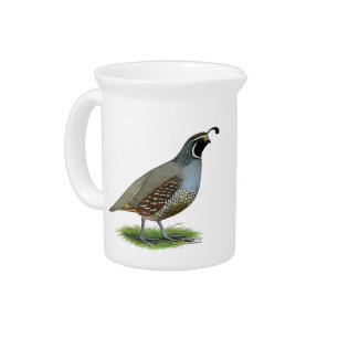 California Valley Quail Beverage Pitcher