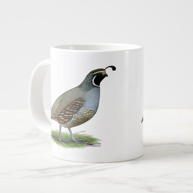 California Valley Quail Large Coffee Mug (Front Left)