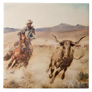 “California Vaquero” by Edward Borein Ceramic Tile