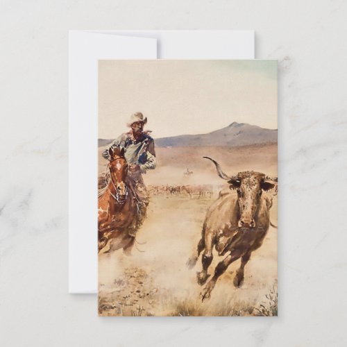 California Vaquero by Edward Borein Thank You Card