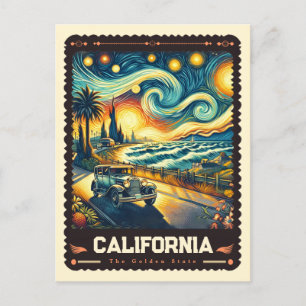 California Vincent Van Gogh Inspired Postcard