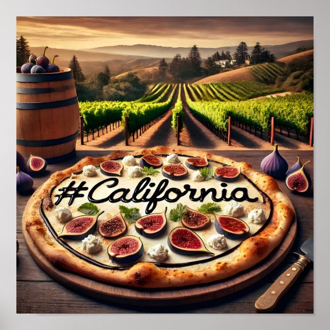 California Vineyard Fig Pizza Design Poster (Front)