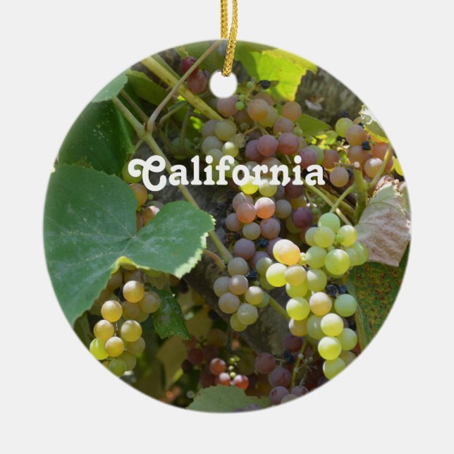 California Vineyards Ceramic Ornament (Front)