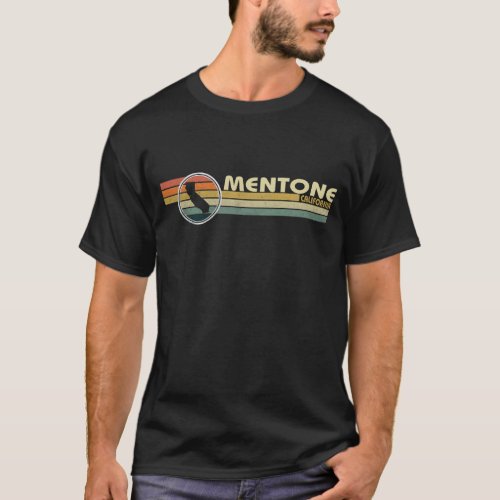 California _ Vintage 1980s Style MENTONE CA T_Shirt