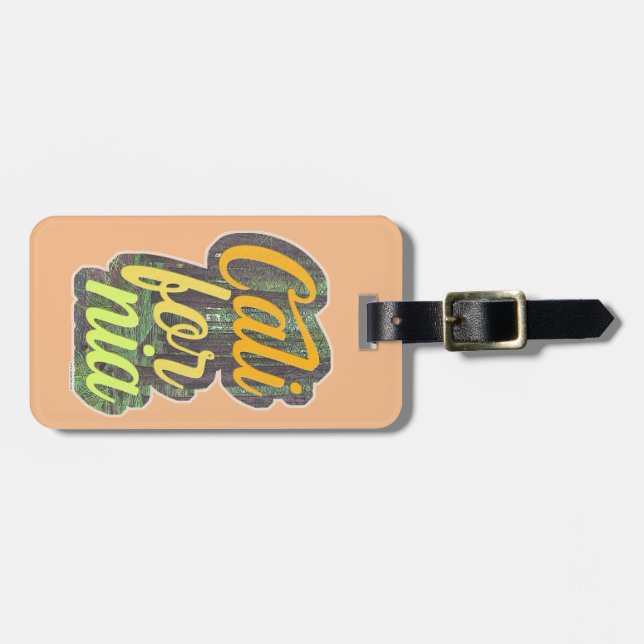 California Vintage Lettering Retro Logo Luggage Tag (Front Horizontal)