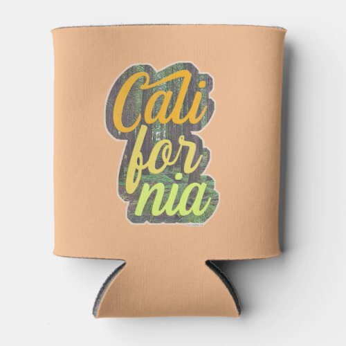 California Vintage Logo Trees Background Can Cooler