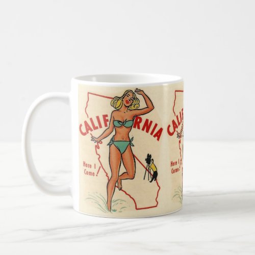 California Vintage Pin Up Girl Coffee Mug