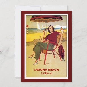 California vintage poster, Laguna Beach, Card