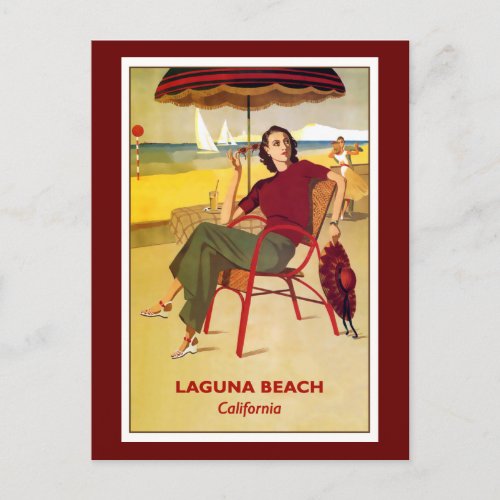 California vintage poster Laguna Beach Postcard