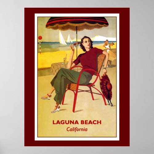 California vintage poster Laguna Beach Poster
