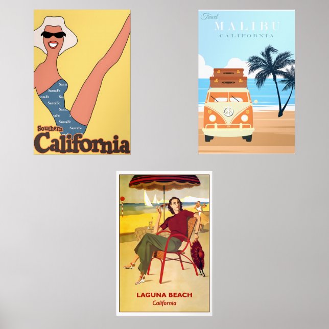 California vintage posters wall art sets (Front)